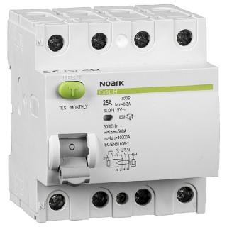 Noark 108180 Ex9L-H 4P 40A 100mA Proudový chránič, Icn=10kA, 4-pól, In=40A, I?n=100mA, typ  AC (Ex9L-H 4P 40A 100mA)