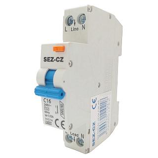 SEZ SNR/40-C16 Jistič 1P s proudovým chráničem 16A,C 6kA (SEZ SNR/40-C16)