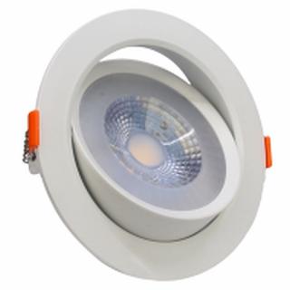 Tracon DLCOB9NW Podhledové kulaté LED svítidlo, polohovatelné, série DLCOB a 200-240 V, 50Hz, 9W, 4000K, 630lm, 38°, IP20, EEI=G (Tracon DLCOB9NW)