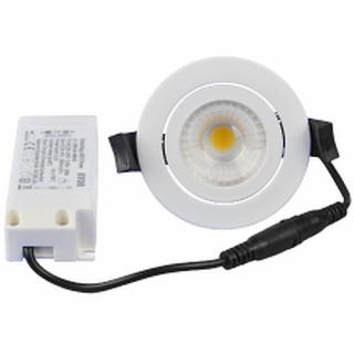 Tracon DLCOBA10W Podhledové kulaté LED svítidlo, polohovatelné, série DLCOB a 200-240VAC, 10 W, 800 lm, 4000 K, IP40, EEI=G (Tracon DLCOBA10W)