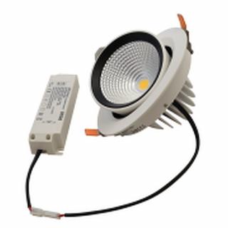 Tracon DLCOBA35W Podhledové kulaté LED svítidlo, polohovatelné, série DLCOB a 230 V, 50 Hz, 35 W, 3500 lm, 4000 K, EEI=F (Tracon DLCOBA35W)