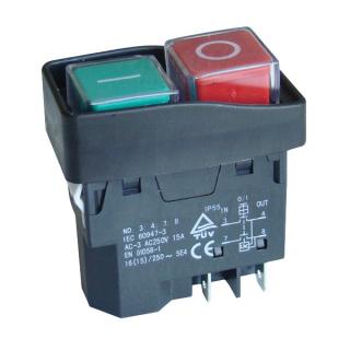 Tracon SSTM-03 Bezpečnostní tlačítko,miniaturní,upev.zaklapnutím,černý rám 4PIN, 230VAC, 12A/AC3, IP54, 6,3×0,8 (Tracon SSTM-03)