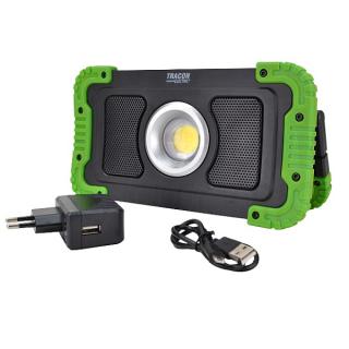 Tracon STLFLBT15W Akumulátorový montážní LED reflektor s bluetooth 15W, 6000K, 3,7V, 8000mAh, Li-Ion, 1500lm, 4-10 h, IP40 (Tracon STLFLBT15W)