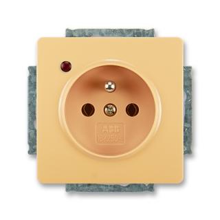 Zásuvka ABB Swing 5598G-A02349 D1 jednonásobná s ochranným kolíkem, přepěťovou ochranou béžová (ABB 5598G-A02349 D1)