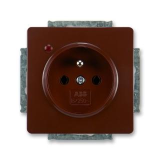 Zásuvka ABB Swing 5598G-A02349 H1 jednonásobná s ochranným kolíkem, přepěťovou ochranou hnědá (ABB 5598G-A02349 H1)