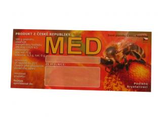 Etiketa červená MED  (Samolepka na sklenice)