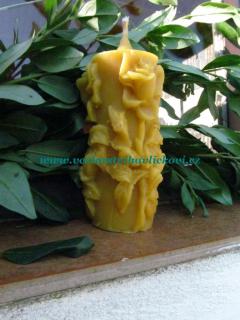 Svíčka ze včelího vosku Růže (Odlévaná svíčka ze včelího vosku)