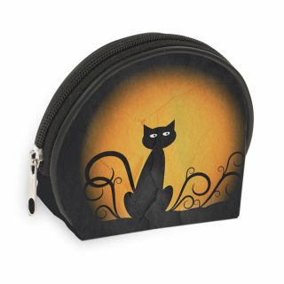 Designová peněženka, kapsička - Kočka na měsíci