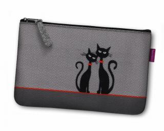 Kosmetická eko taška - Kočky s červeným obojkem