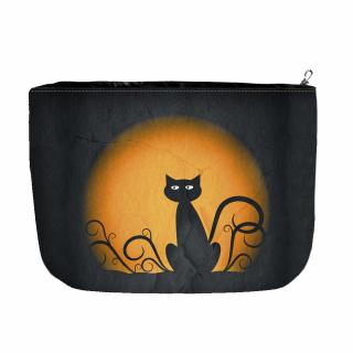 Kosmetická/toaletní taška velká - Kočka na měsíci