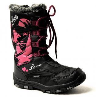 JUNIOR LEAGUE 480058 black/fuchsia, dětské sněhovky vel.34