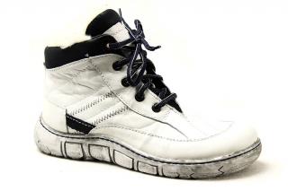 KACPER 4-1193 white+navyblue, dámská zimní obuv vel.40