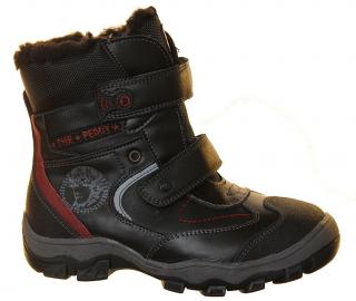 PEDDY PT-536-36-02 černá/červená, dětská zimní obuv vel.32