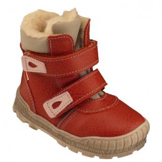 PEGRES 1702 červená (20-26), dětská zimní obuv vel.26