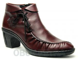 RIEKER 50223-35 bordová, dámská kotníková obuv vel.41