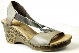 RIEKER 60662-62 beige combi, dámské sandály na klínu vel.37