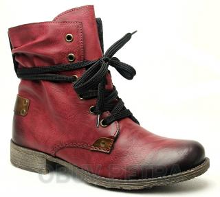 RIEKER 70820-36 red, dámská zimní obuv vel.42
