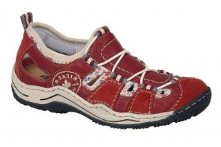 RIEKER L0561-33 red, dámské sandály vel.43