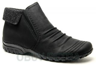 RIEKER L4684-00 black, dámská kotníková obuv vel.42