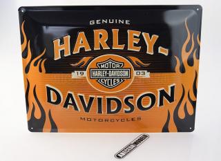 Plechová cedule Harley Davidson Flames 40x30