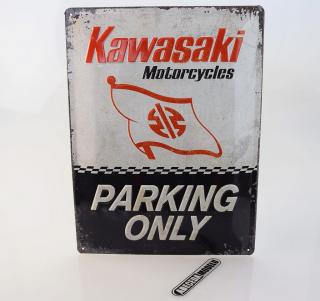 Plechová cedule Kawasaki Parking Only 40x30