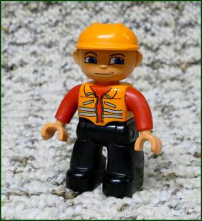 Lego® Duplo® Figurka Cestář - Červené Ruce, Oranžová Přilba (Lego® Duplo®)