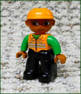 Lego® Duplo® Figurka Cestář - Zelené Ruce, Oranžová Přilba (Lego® Duplo®)