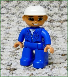 Lego® Duplo® Figurka Dělník Modrý s Bílou Helmou (Lego® Duplo®)