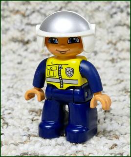 Lego® Duplo® Figurka Policajt Motorkář se Stříbrnou Přilbou (Lego® Duplo®)