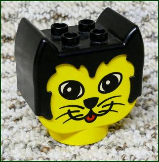 Lego® Duplo® Hlava Kočky - Černá - Velké Oči (Lego® Duplo®)