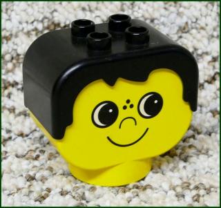 Lego® Duplo® Hlava Obličej - Černá - Malé Oči (Lego® Duplo®)