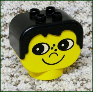 Lego® Duplo® Hlava Obličej - Černá - Velké Oči (Lego® Duplo®)
