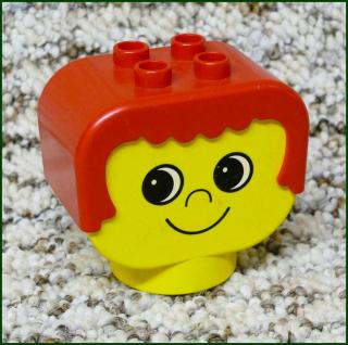 Lego® Duplo® Hlava Obličej - Červená - Malé Oči (Lego® Duplo®)
