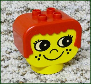 Lego® Duplo® Hlava Obličej - Červená - Velké Oči (Lego® Duplo®)