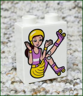 Lego® Duplo® Kostka 1x2x2 Bílá - Dívka - Kolečkové Brusle (Lego® Duplo®)