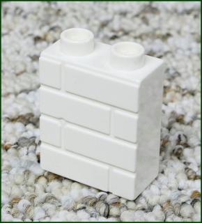 Lego® Duplo® Kostka 1x2x2 Bílá Tvarovaná - Cihly (Lego® Duplo®)