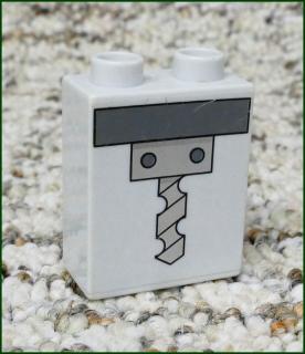 Lego® Duplo® Kostka 1x2x2 Bílá - Vrták (Lego® Duplo®)
