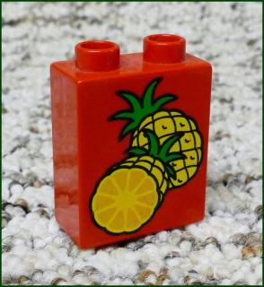 Lego® Duplo® Kostka 1x2x2 Červená - Ananas (Lego® Duplo®)