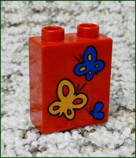 Lego® Duplo® Kostka 1x2x2 Červená - Motýlci (Lego® Duplo®)