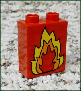 Lego® Duplo® Kostka 1x2x2 Červená - Plamen (Lego® Duplo®)