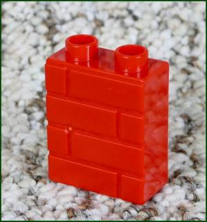 Lego® Duplo® Kostka 1x2x2 Červená Tvarovaná - Cihly (Lego® Duplo®)