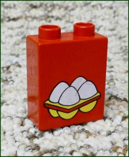 Lego® Duplo® Kostka 1x2x2 Červená - Vajíčka (Lego® Duplo®)