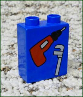 Lego® Duplo® Kostka 1x2x2 Modrá - Hasák, Vrtačka (Lego® Duplo®)