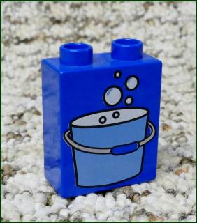 Lego® Duplo® Kostka 1x2x2 Modrá - Kbelík, Bubliny (Lego® Duplo®)