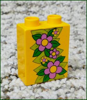 Lego® Duplo® Kostka 1x2x2 Oranžová - Květiny (Lego® Duplo®)