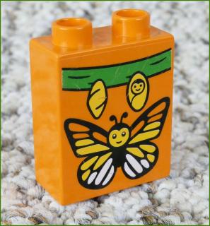 Lego® Duplo® Kostka 1x2x2 Oranžová - Motýlek (Lego® Duplo®)