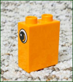 Lego® Duplo® Kostka 1x2x2 Oranžová - Oči na Obou Stranách (Lego® Duplo®)