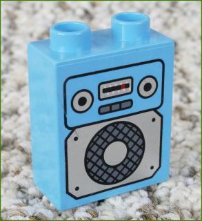 Lego® Duplo® Kostka 1x2x2 Světle Tyrkysová - Radio S Reprobednou (Lego® Duplo®)