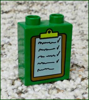 Lego® Duplo® Kostka 1x2x2 Tm. Zelená - Tabulka (Lego® Duplo®)