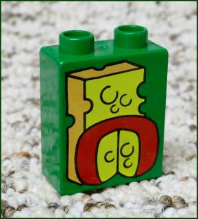 Lego® Duplo® Kostka 1x2x2 Tmavě Zelená - Sýry (Lego® Duplo®)